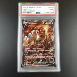 PSA 9 Entei V GG36/GG70 Pokemon Crown Zenith Full Art Holo Graded Card - Image 1