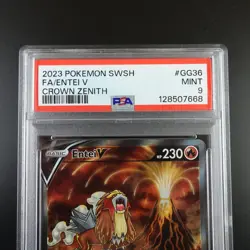 PSA 9 Entei V GG36/GG70 Pokemon Crown Zenith Full Art Holo Graded Card - Image 2