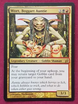 Magic The Gathering LORWYN WORT BOGGART AUNTIE black/red card MTG - Image 1