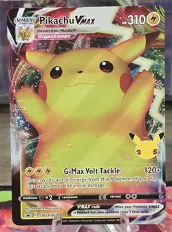 Pokemon Card Pikachu VMAX SWSH062 Black Star Promo Near Mint - Image 1