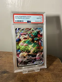 Pokemon Snorlax VMAX SWSH Base Set 142/202 PSA 10 Gem Mint Card - Image 1