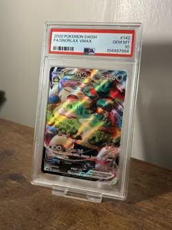 Pokemon Snorlax VMAX SWSH Base Set 142/202 PSA 10 Gem Mint Card - Image 2