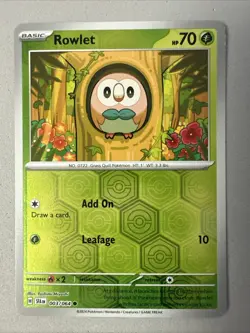 Pokemon TCG * SV Shroulded Fable * 3/64 Rowlet REVERSE HOLO Common * FRESH PK - Image 1