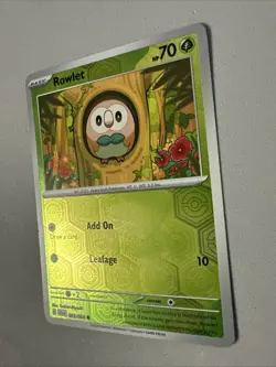 Pokemon TCG * SV Shroulded Fable * 3/64 Rowlet REVERSE HOLO Common * FRESH PK - Image 2