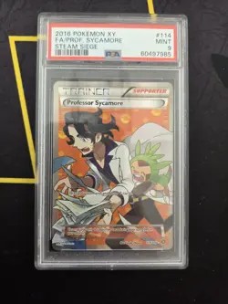Pokemon 2016 XY Steam Siege Full Art Trainer PROFESSOR SYCAMORE #114 PSA 9 Mint - Image 1