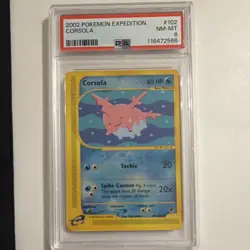 Pokemon Corsola Common Regular PSA 8 102/165 Expedition Base Set 2002 - Image 1