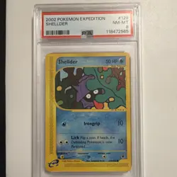 Pokemon TCG Shellder PSA 8 129/165 Expedition Base Set Regular Common 2002 - Image 1