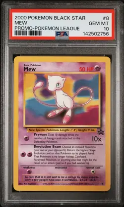 PSA 10 2000 Black Star League Promo Pokemon Card Mew 8 - GEM MINT! - Image 1