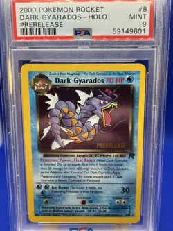 DARK GYARADOS 2000 Pokemon Team Rocket Prerelease Holo #8 - PSA 9 - Image 3