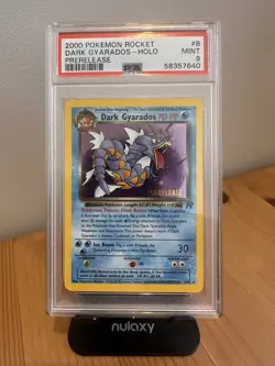 2000 Pokemon Rocket Dark Gyarados Holo Prerelease PSA 9 #8 Holo Swirl - Image 5