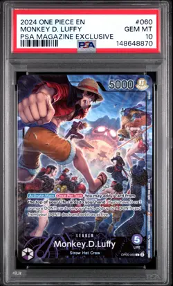 2024 ONE PIECE PROMOS PSA MAGAZINE EXCLUSIVE #060 MONKEY D. LUFFY PSA 10 - Image 1