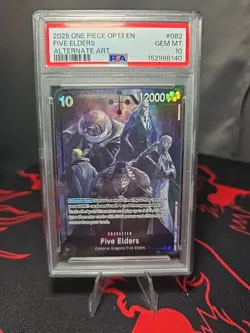 2025 ONE PIECE FIVE ELDERS ALTERNATE ART OP13-CARRYING ON HIS WILL #082 PSA 10 - Image 1