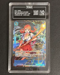 Nami OP11-054 Alternate Art SR One Piece 3rd Anniversary Set JP TAG 10 Gem Mint - Image 1
