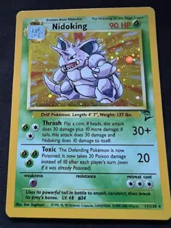 POKEMON HOLO FOIL NIDOKING BASE SET 2 CARD - Image 1