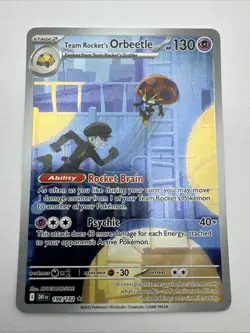 Pokemon Card Team Rocket's Orbeetle 198/182 Illustration Rare Destined NM - Image 1