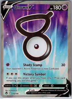 Unown V (Full Art) 176/195 SWSH12: Silver Tempest - Pokemon Card - NM - Image 1
