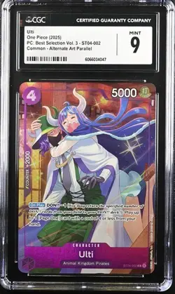 Ulti ST04-002 CGC 9 Alternate Art Parallel Best Selection Vol. 3 One Piece Card - Image 1