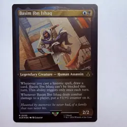 Magic The Gathering Mtg Basim Ibn Ishaq Foil Etched Near Mint Rare Assassin’s - Image 1