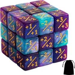 MTG Dice Counters 24 Pcs Plus 1 Counter D6 Set Life Purple Blue for Game - Image 1