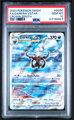 Pokemon TCG Darkrai VSTAR GG50 SWSH Crown Zenith Galarian Galler PSA 10 Gem Mint - Image 1
