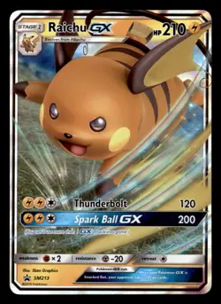 RAICHU GX - SM213 HOLO PROMO SUN & MOON PROMO POKEMON TCG NM - Image 1