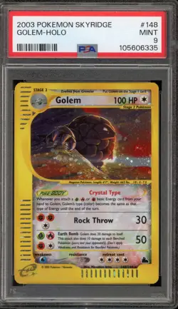 Pokemon Golem Skyridge Crystal Holo Secret Rare #148 PSA 9 Mint - Image 1