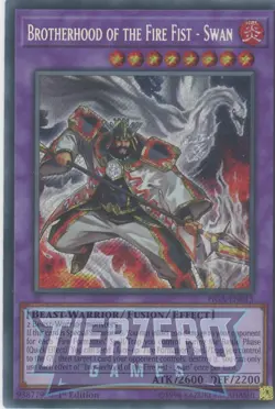 Yugioh Brotherhood of the Fire Fist - Swan FIGA-EN015 Secret Rare 1st Ed NM/LP - Image 1
