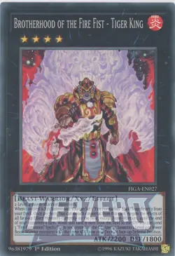 Yugioh Brotherhood of the Fire Fist - Tiger King FIGA-EN027 Super Rare 1st NM/LP - Image 1
