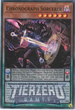 Yugioh Chronograph Sorcerer FIGA-EN058 Super Rare 1st Edition NM/LP - Image 1