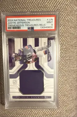 2024 Panini National Treasures-Tremendous Treasures Justin Jefferson /99 (MEM) - Image 1