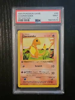 1999 Pokemon Base Set Charmander Shadowless 1st Edition 46/102 PSA 9 Mint - Image 1