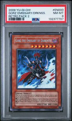 2009 YU-GI-OH! RP02-RETRO PACK 2 #EN000 GORZ THE EMISSARY OF DARKNESS PSA 8 - Image 1