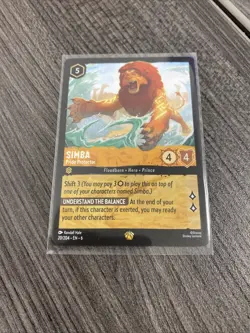 Simba Pride Protector Disney Lorcana Azurite Sea Legendary Regular Card - Image 1