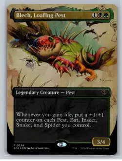 MTG - Secrets of Strixhaven #298 Blech, Loafing Pest Borderless FOIL - Image 1