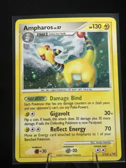 Ampharos 1/127 Holo Rare Platinum Pokemon TCG - NM 🔥 SWIRL - Image 1