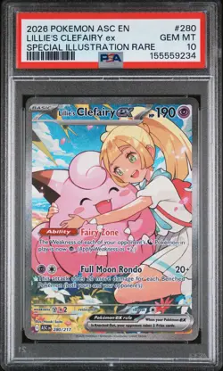 2026 POKEMON ASC EN-ASCENDED HEROES #280 LILLIE'S CLEFAIRY EX PSA 10 - Image 1