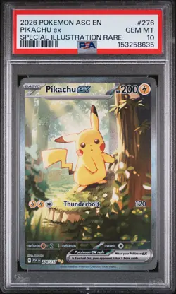 2026 POKEMON ASC EN-ASCENDED HEROES SPECIAL ILLUSTRATION RARE PIKACHU EX PSA 10 - Image 1