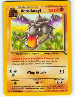 Aerodactyl - 16/62 Fossil Set - Pokemon TCG - 1999 - Image 1