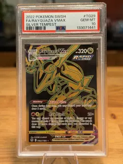 FA RAYQUAZA VMAX PSA 10 2022 POKEMON SWORD & SHIELD #TG29/TG30 SILVER TEMPEST 65 - Image 1