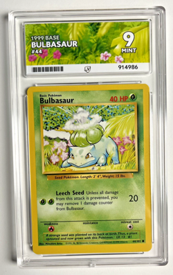 Pokemon TCG Vintage WOTC 1999 Base Set Bulbasaur 44/102 Graded Ace 9 Mint - Image 2