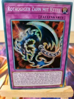 Rotaugiger Zahn mit Kette LDS1-DE021 Secret Rare Deutsch NM YUGIOH - Image 1