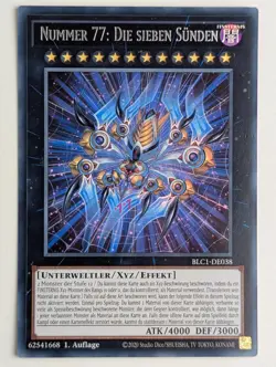 Nummer 77: Die sieben Sunden BLC1-DE038 Silber Ultra Rare Deutsch NM YUGIOH - Image 1