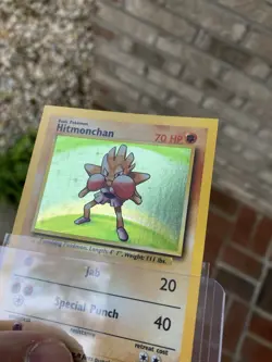 SQUARE CUT Hitmonchan 7/102 Base Set Holo Pokemon Card (G4) - Image 4