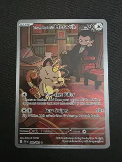 Pokemon TCG Team Rockets Meowth Card 203/182 Destined Rivals - Image 1