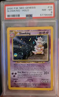 Pokemon Neo Genesis 2000 #14 Slowking-Holo Card PSA 8 - Image 1