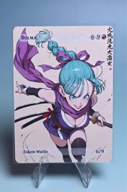 Bulma, Waifu the Gathering, Custom Anime Dragon Ball Trading Card - Image 1