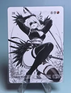 Nier 2B, Waifu the Gathering, Custom Anime Waifu Female Trading Card non holo - Image 1