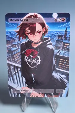 Momo Ayase, Waifu the Gathering, Custom Dandadan Trading Card - Image 1