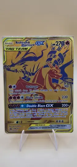 Pokemon Card Reshiram & Charizard GX SM247 Promo – Sun & Moon – Near Mint Holo - Image 1