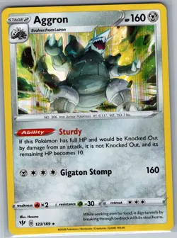 Aggron 123/189 Holo SWSH03: Darkness Ablaze - Pokemon Card - NM - Image 1